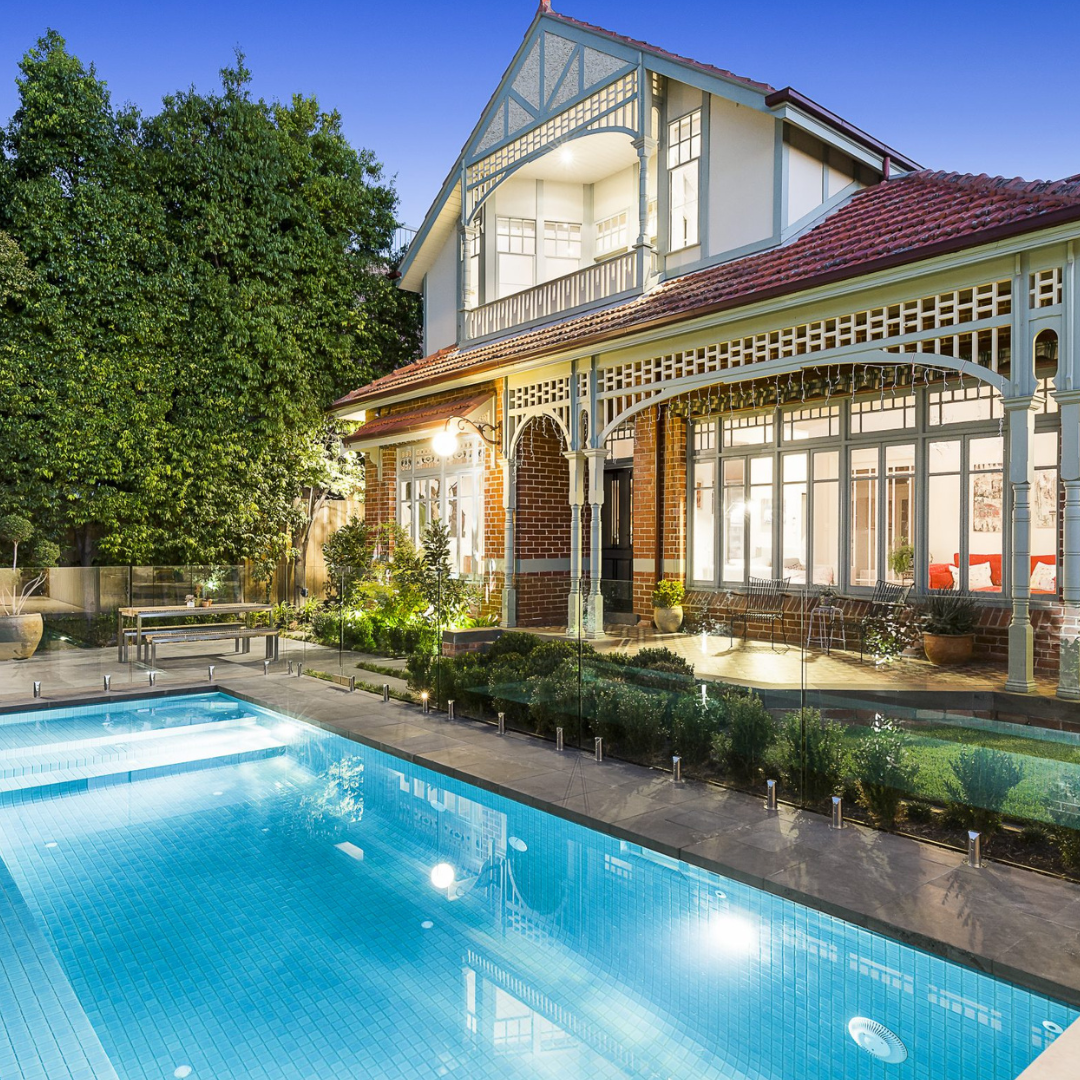 Luxury swimming pool constructed at home in Armadale, Melbourne