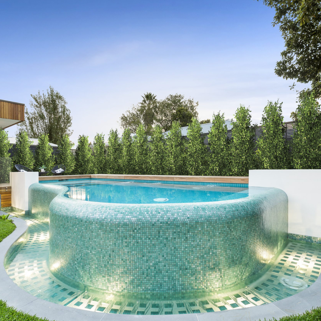 Luxury swimming pool constructed at family home in Edithvale, Melbourne